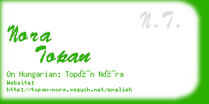 nora topan business card